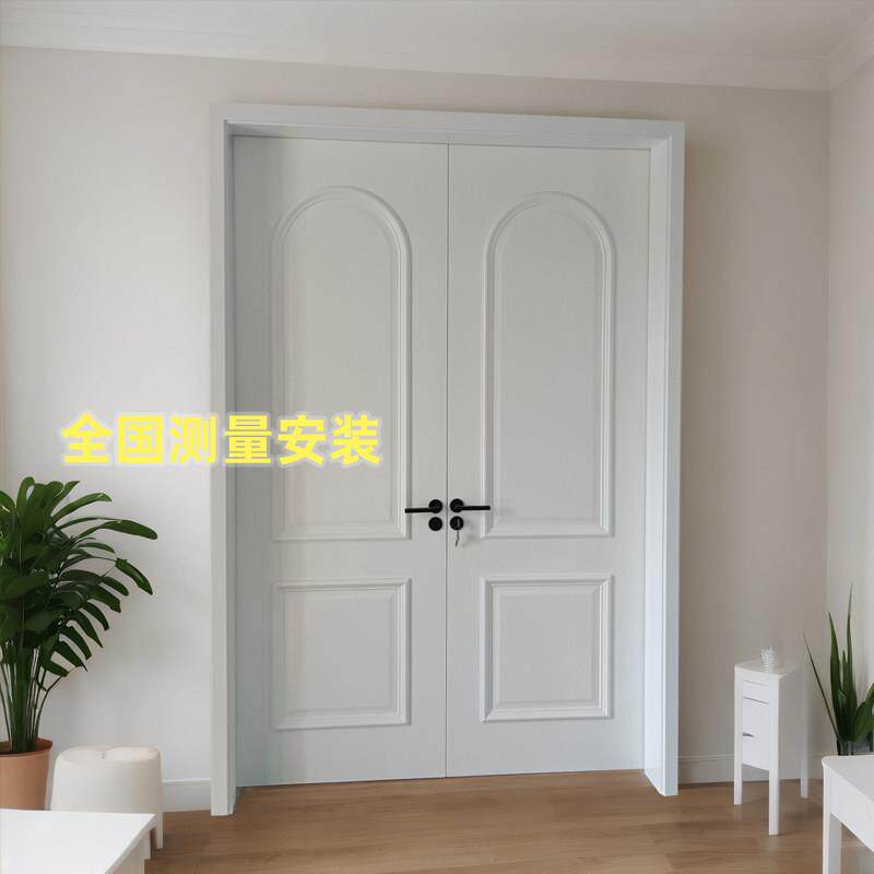 法式实木复合烤漆门对开门室内门卧室门厨房阳台欧式双开门复古门