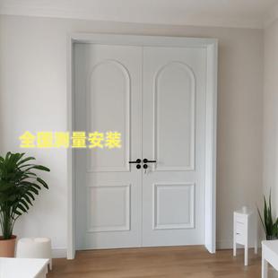 法式实木复合烤漆门对开门室内门卧室门厨房阳台欧式双开门复古门