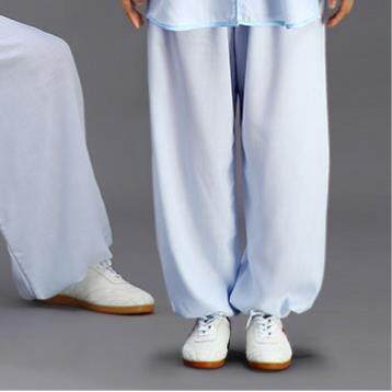 高档棉麻术太极裤男太季极服女春练夏太极拳服装晨练裤功裤武裤灯