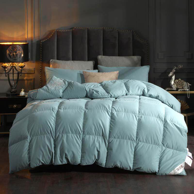 全棉磨毛刺绣不钻绒羽绒被壳半成品自充绒自封口被套100支纯棉