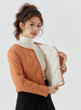 女士羊羔棉衣时尚上衣短款棉服