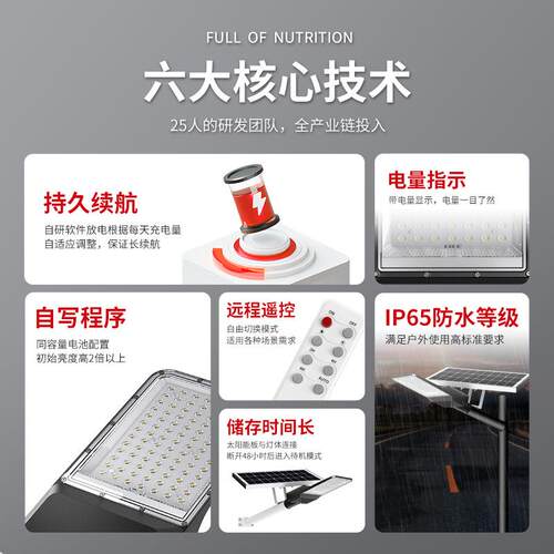 太阳能路灯户外防水分体式路灯高亮道路亮化工程太阳能灯