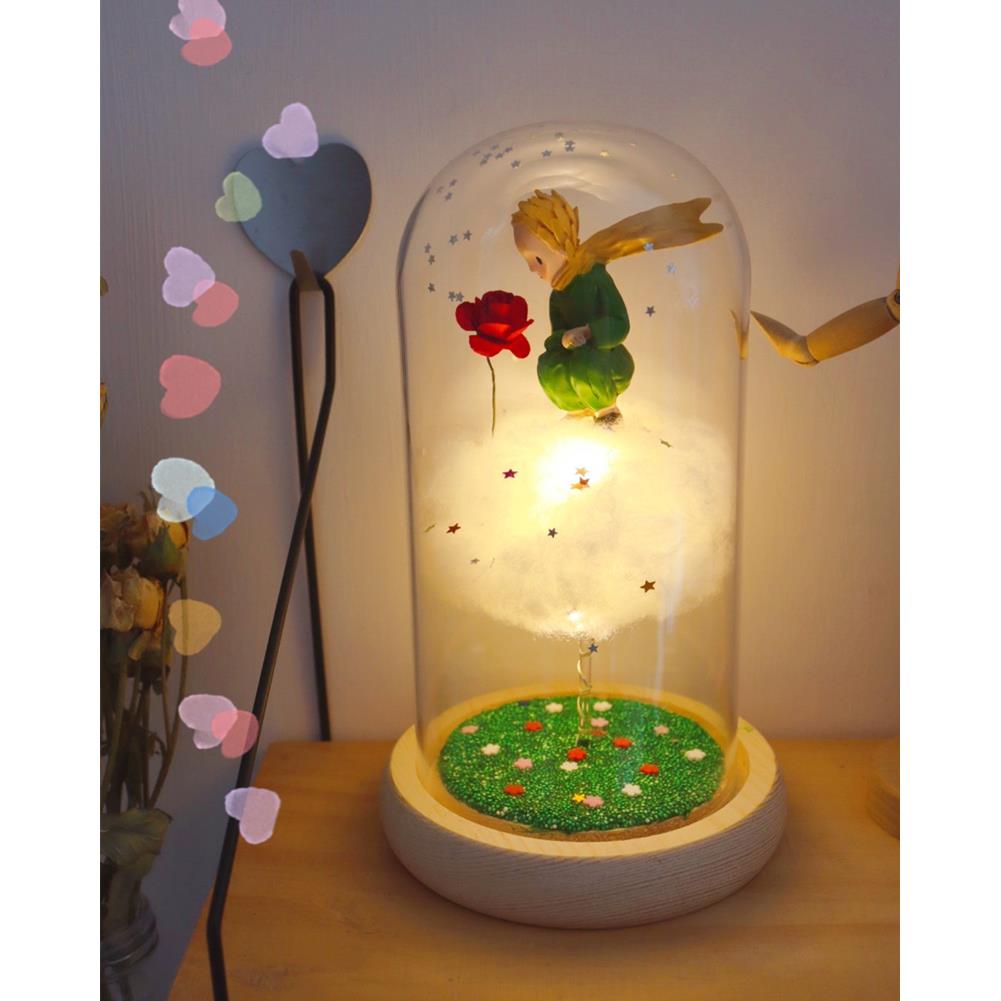 高档朵D兽IY工永生花小女巫云小夜灯小王子独角摆件送手闺蜜520礼