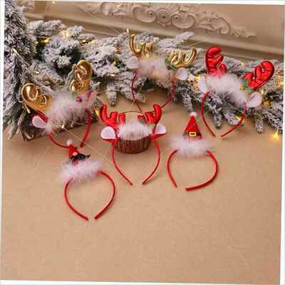 Christmas fluff antlers, bells, headbands, headbands发箍