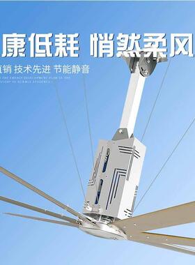永磁工业吊扇免维护永磁同步电机40DB静音运行工业大吊扇