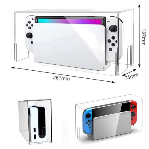 适用任堂switch2防864尘罩亚克力盒ole通d套透型明盒模天保护透