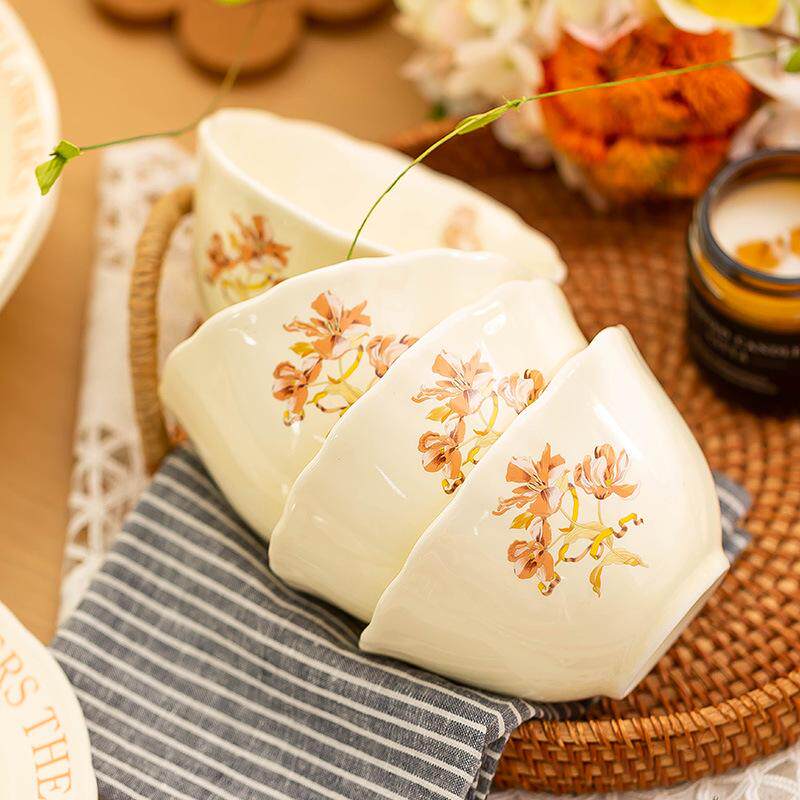 2024新款碗碟套装家用可爱陶瓷高级感吃饭碗高颜值碗盘筷碗具乔迁