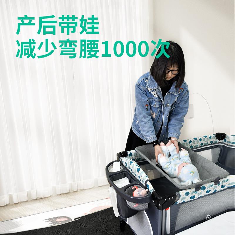 inUAOboro欣宝乐婴儿拼接大床儿床移动宝宝床新生婴儿童床安全x带