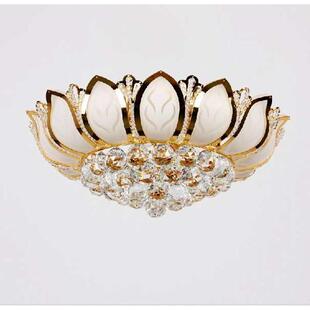 客厅 灯现货大量水晶灯具莲花 卧室吸顶灯批发灯传统金色中式