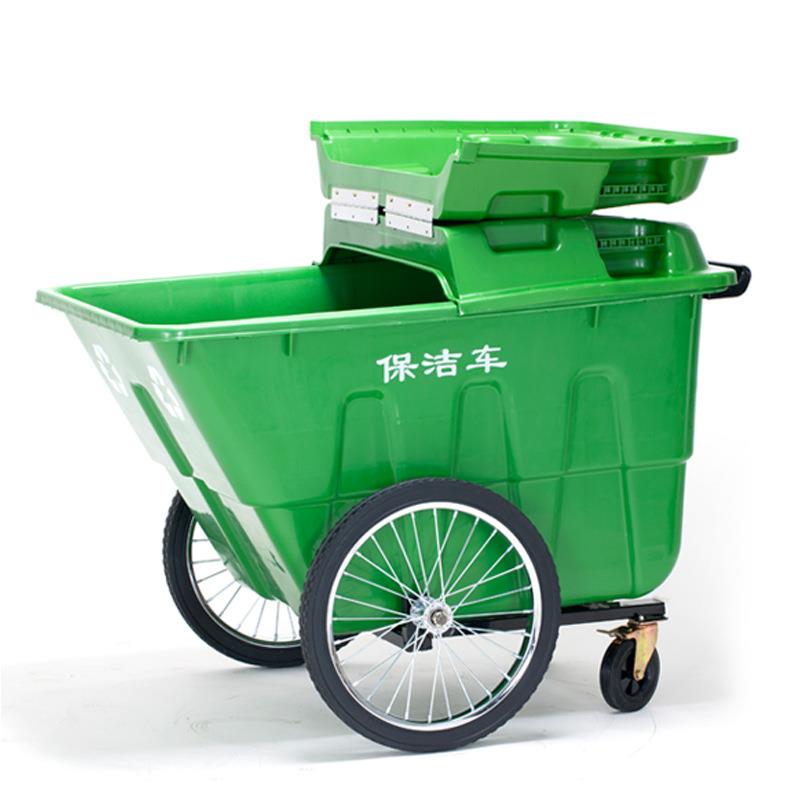 400L环卫垃圾车垃圾清运车保洁手推车大号户外塑料垃圾桶市政物业