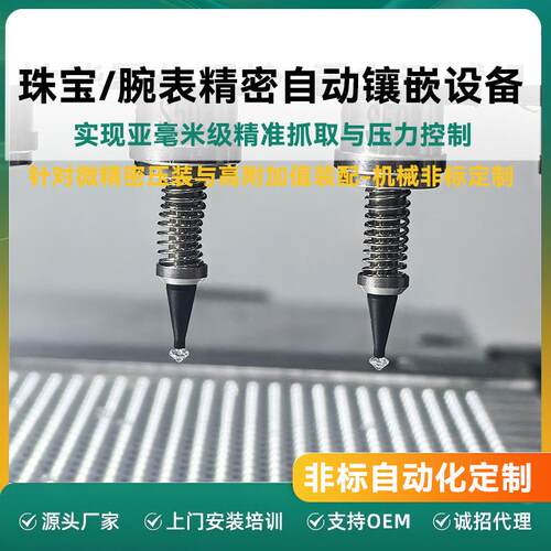 首饰宝石自动镶嵌机铁片磁芯自动摆盘机精密点胶抓取一体化设备