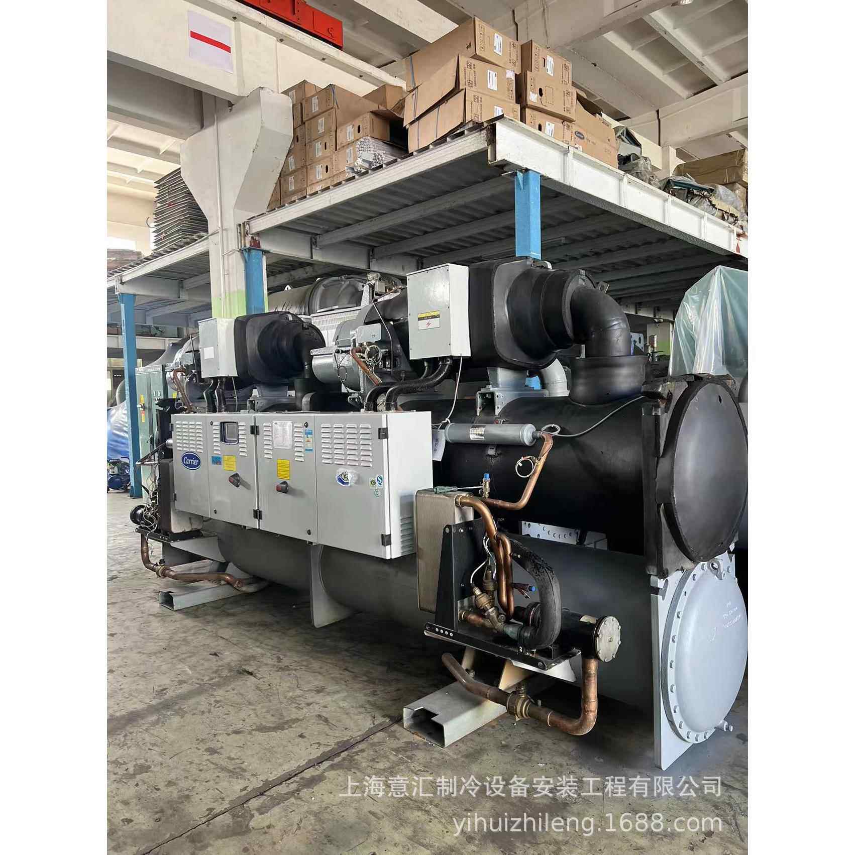 二手制冷设备开利小螺杆冷水机250冷吨型号出租与回收
