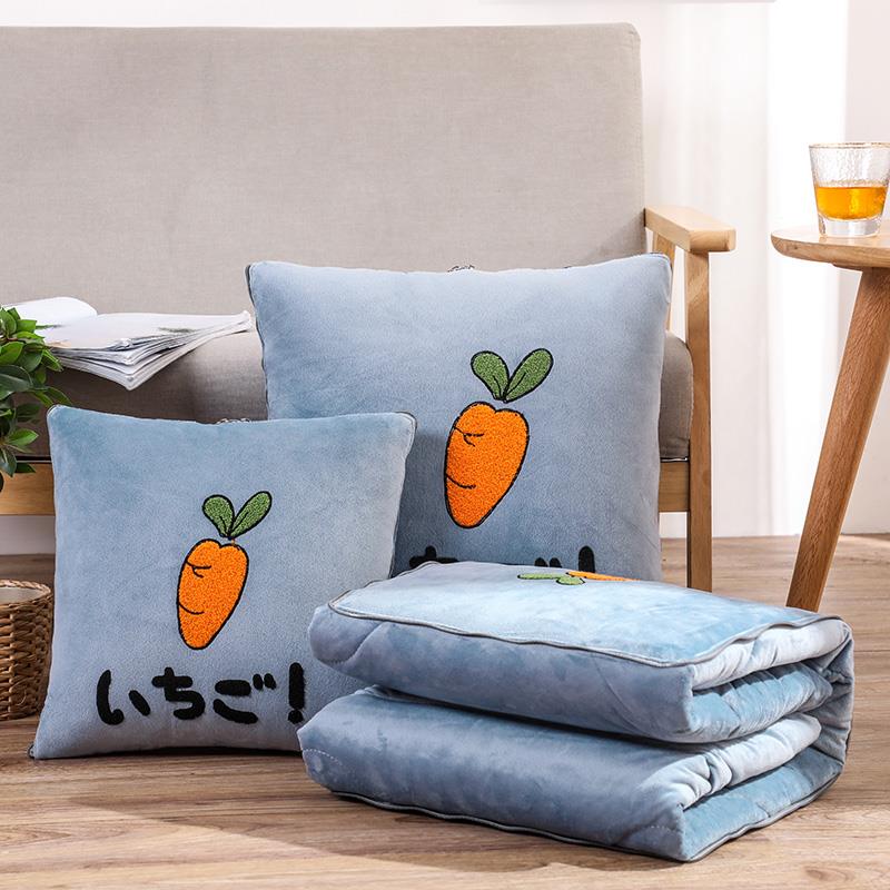 正品车载抱枕被子两加厚珊瑚绒汽办公室空调靠垫被沙发车午睡用枕