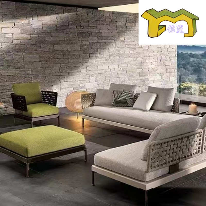 户外休闲沙发房地产景观园林设计师款庭院沙发茶几铝合金沙发组合