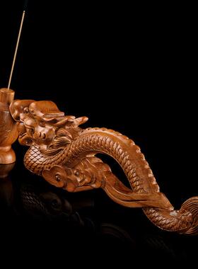 吉祥莲花手炉木雕实木龙雕法会精致半手工结缘招财供佛佛具摆件