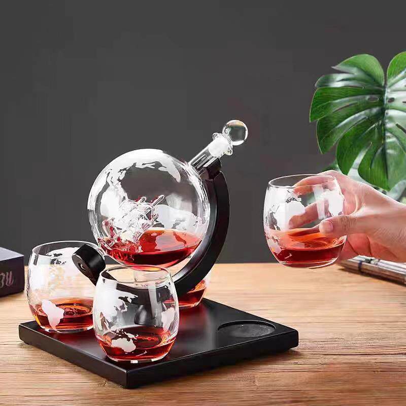 地酒球仪893瓶醒酒器组合家热款威士忌醒酒器摆用现件货