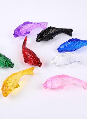 厂家现货供应琉璃鱼摆件水晶鱼彩色鱼家居装饰小摆件七彩琉璃