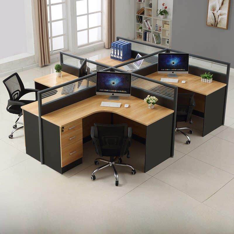 职员办公桌椅组合简约现代办公室隔断卡座L型屏风办公桌4人员工位