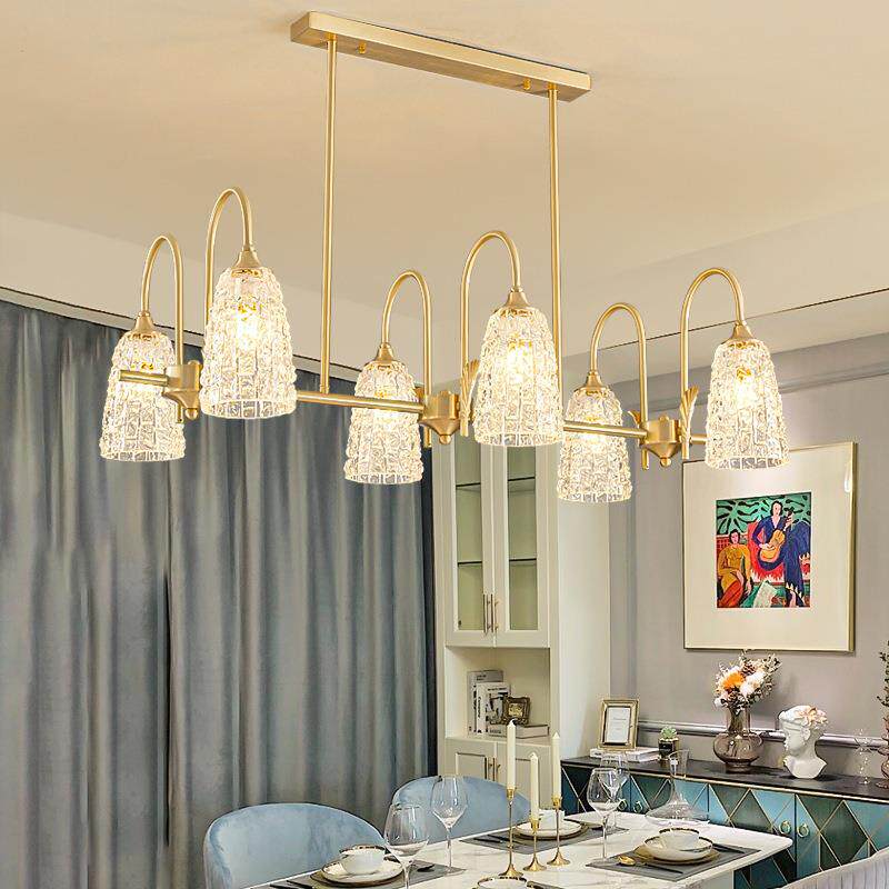 全铜法式轻奢餐厅吊灯客厅现代简约美式餐吊吧台灯高级长形书房灯