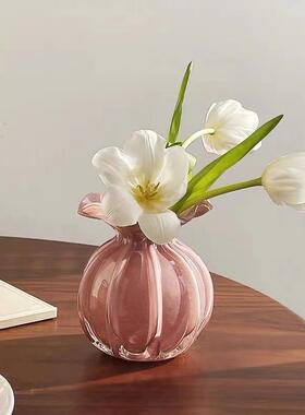 手工制作香芋紫色飘金粉福袋彩色花朵家居花现代简约设计师软装