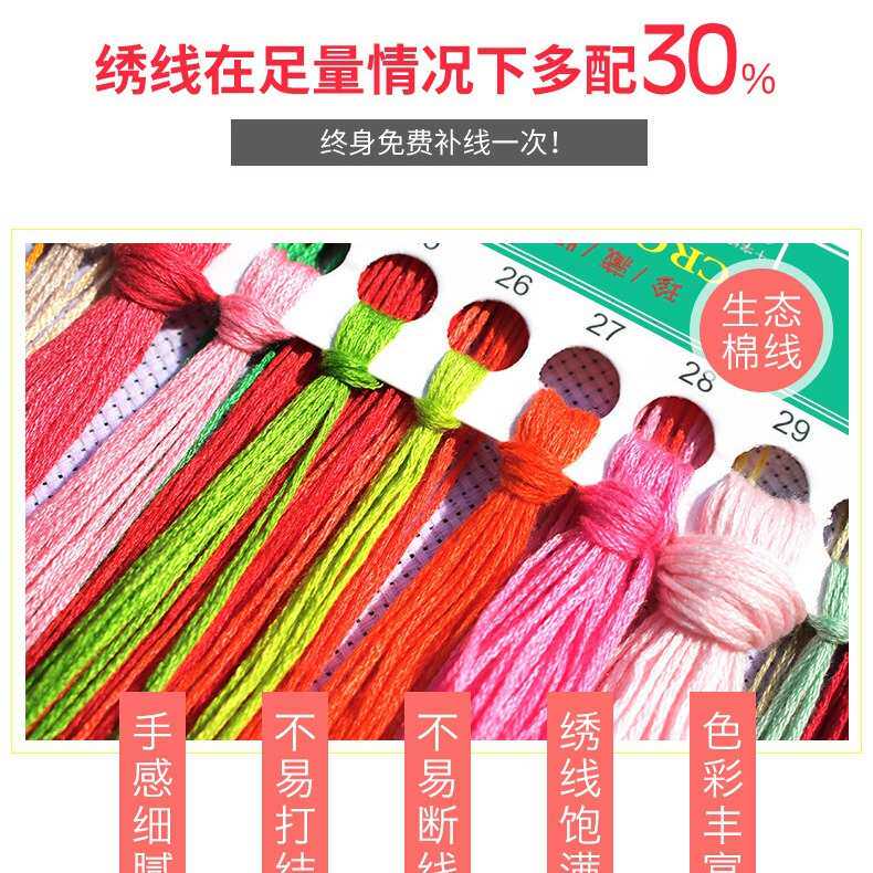刺绣十字绣照片定制纯手工diy自己绣材料包客厅满绣线绣外贸