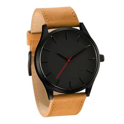 hot sale big dial men sports watch PU leather quartz men wri