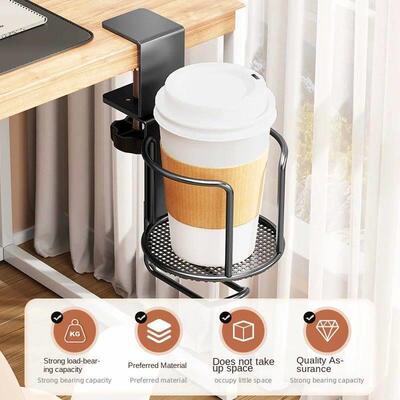 2 in 1 Desk Cup Holder with Headphone Hanger Holder, Anti-Sp