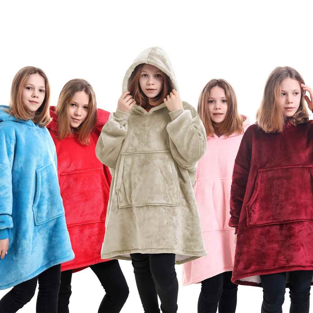 Plush women lazy large blanket casual double-layer sweater