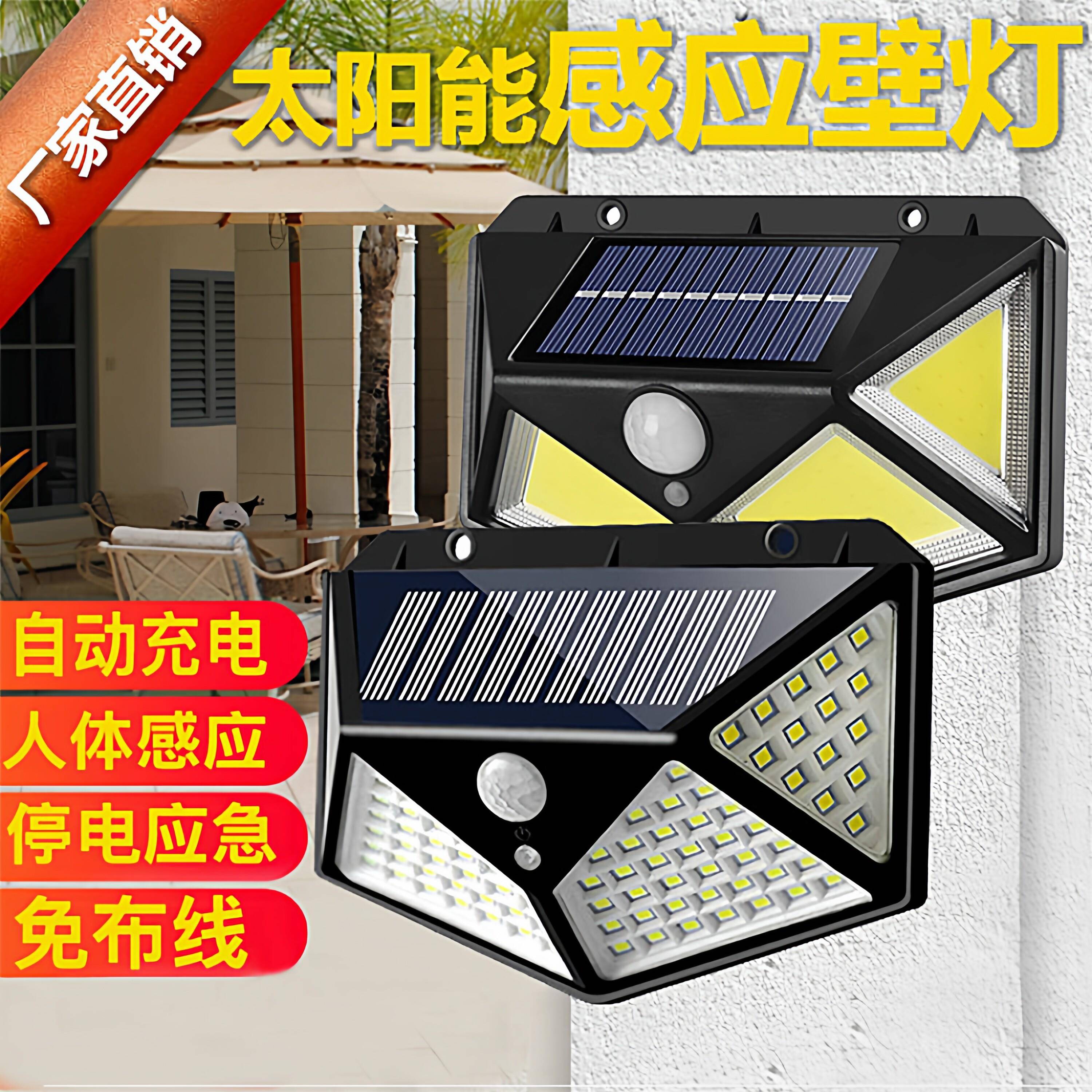太阳能户外灯家用庭院灯2025新款照明灯人体感应室外防水院子壁灯