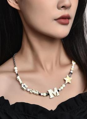 厂家直销名同款天使幸运星项链国潮嘻哈说唱男女同款小众个性项链