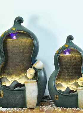 中式流水20168喷泉客厅景观家装居饰玄关加湿器招办品公财室饰落