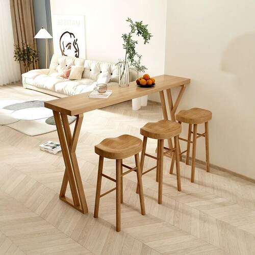 实木吧台桌简约现代家用客饭厅隔断高脚长条桌咖啡店休闲吧台桌椅