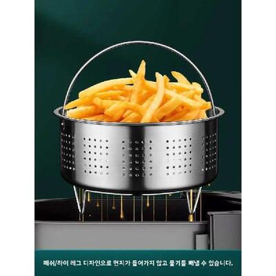 Thiened 304 Stainl Steel Air Fryer Bowl with Handle round