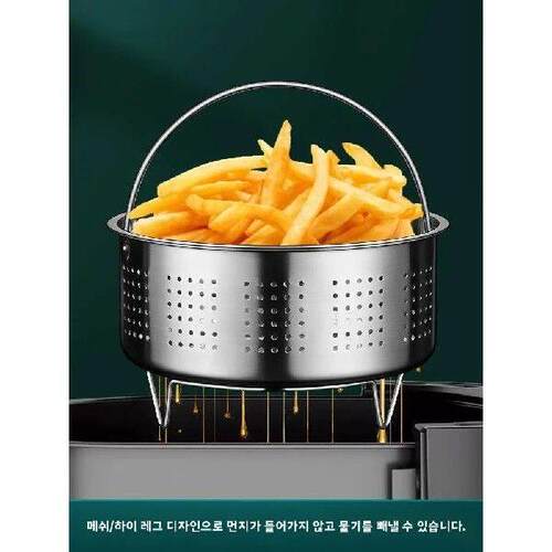 Thiened 304 Stainl Steel Air Fryer Bowl with Handle round