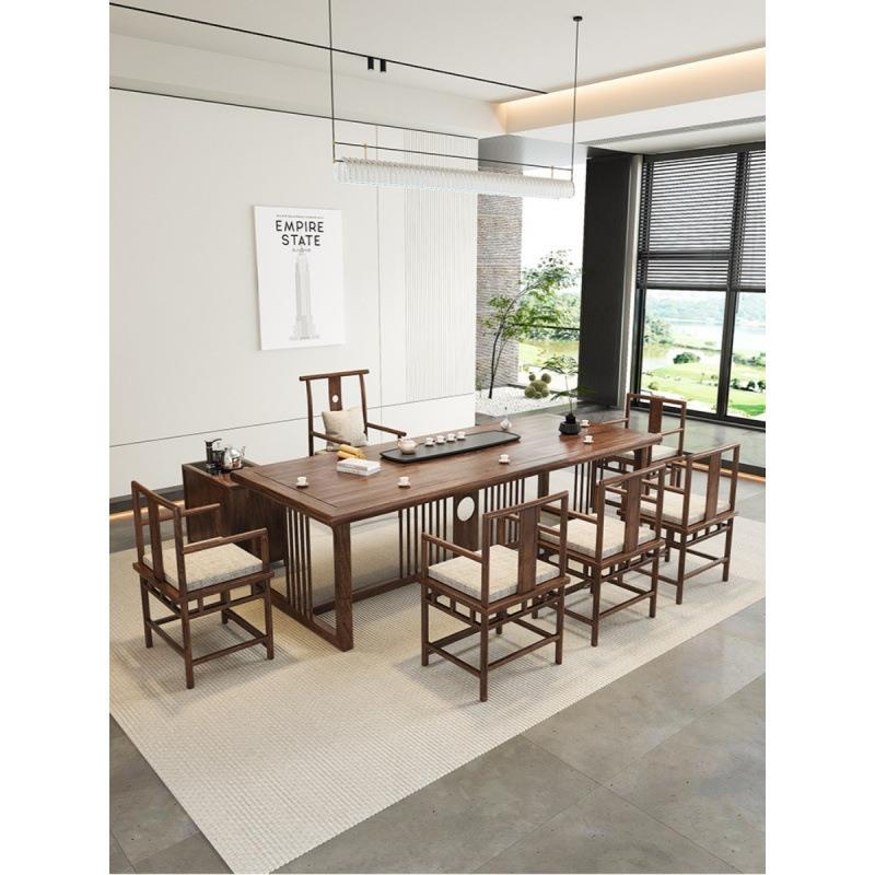 老茶榆SCY茶桌工厂实木椅组木新中式茶台办室几家用茶合具套装泡