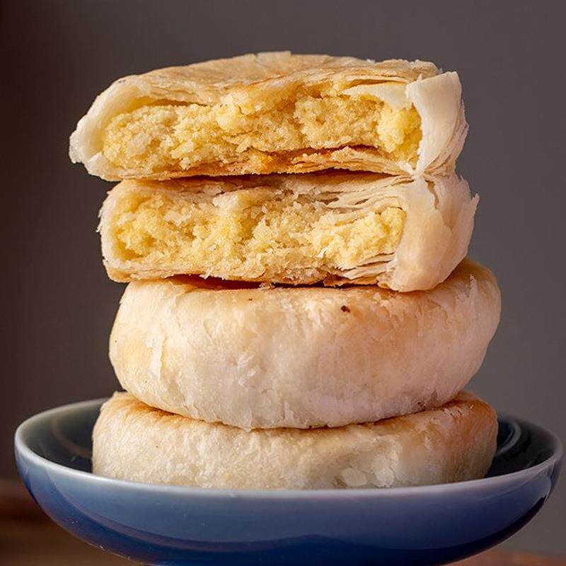 广东潮州正宗潮汕特产惠来绿豆饼酥皮老式手工绿豆糕糕点小吃零食