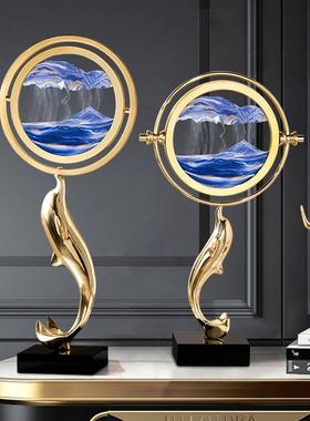 正品流沙画装饰客厅高级摆轻奢2高入户玄档关高端大气上件档次乔