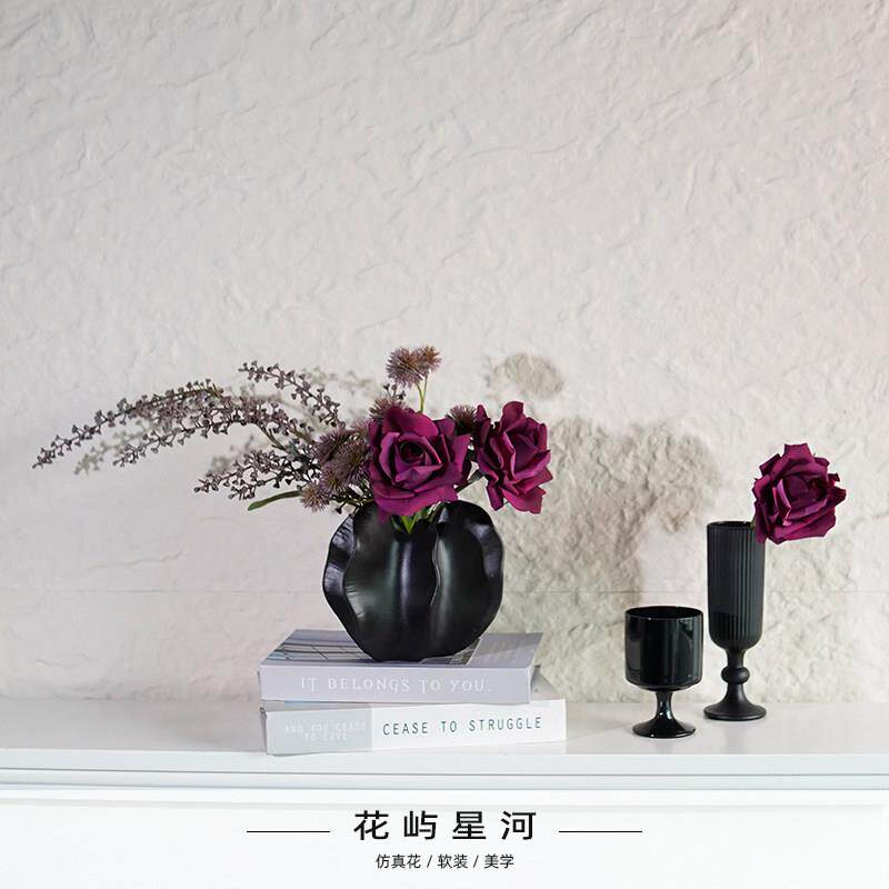花屿星河仿真花手感保湿玫瑰花客厅餐桌桌面装饰品室内摆件摆设