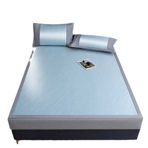 ZZ8N批发新款纯色提花学生冰丝席三件套夏天空调席子刺绣