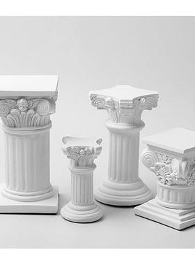 树脂罗马柱摆件拍照道具Ins网红首饰展示台摄影背景欧式庭院装饰