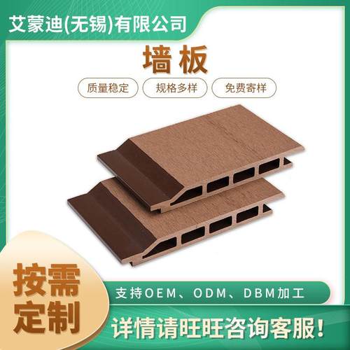 仿木纹塑木墙板集成室外装饰防护墙板厂家供应木塑墙板