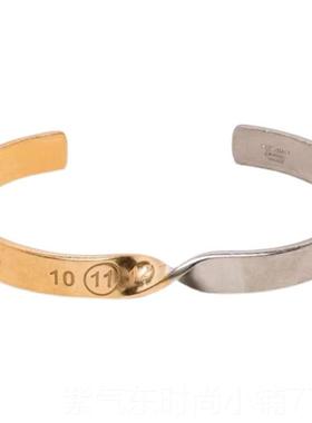 高档古旧扭曲复情做侣款刻字金属手环 莫比乌斯环经典银同手镯情