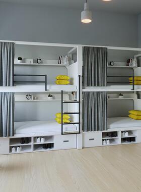 上下铺铁床高低上人才公架寓青年旅舍木下床员VDR工钢宾馆寝室宿