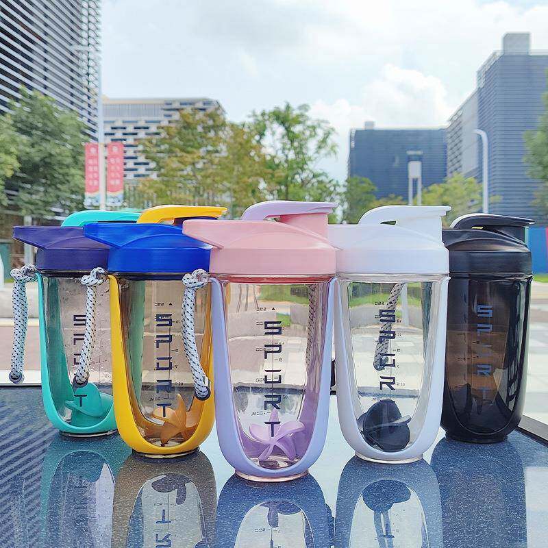 590ML摇摇杯 户外运动蛋白粉奶昔杯 高颜值便携塑料水杯摇杯