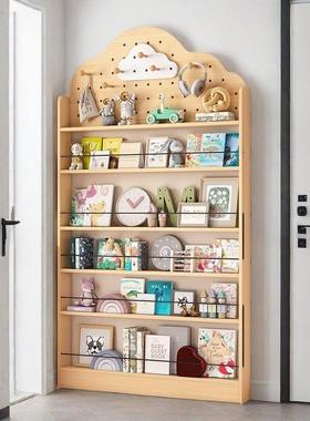 后地书架置物架玩薄款绘XJC本置物架落木洞门洞板具儿童书架多层