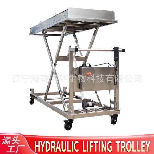 工厂冷藏箱用不锈钢遗体推车bodylifter电动叉尸体升降车