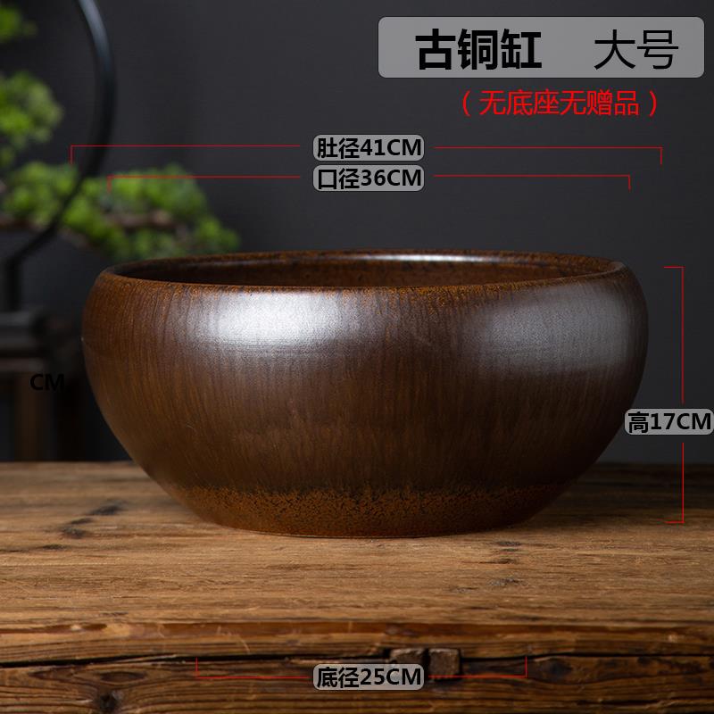 高档花陶瓷园鱼缸荷花乌盆客睡莲碗莲缸厅金鱼缸龟缸餐厅聚宝盆水
