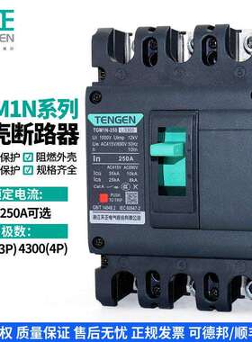 天正 TGM1N塑壳断路器3P 4P空气开 关63A100A160A200A250A400A630