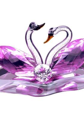 晶汽车12943摆件饰女神款天鹅车水内饰品车载仪表台创意高档车装