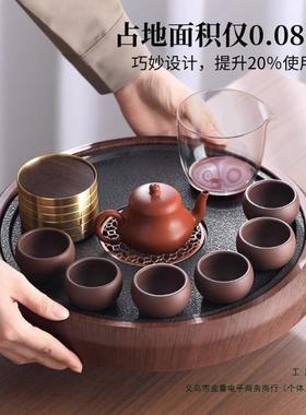 盘小2款型家用025新客厅简约仿乌57015金石茶台沥水储茶水式圆形